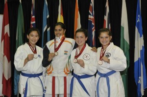 Samantha Au, farthest on the left proudly displays her silver medal!